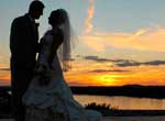 Wedding Couple at sunset, Hermann, Missouri