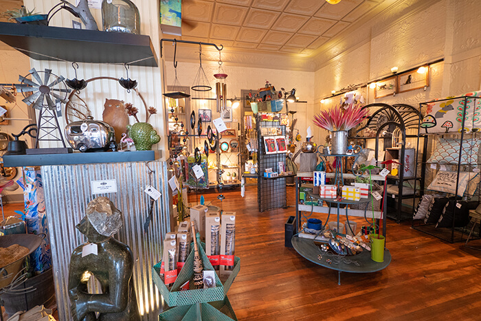 A variety of gifts and art pieces can be found at Topiaries.